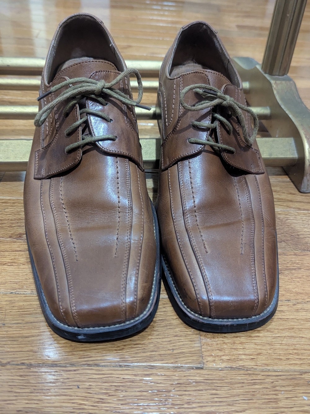 Men's Brown Leather Derby Shoes - Sleek Lace-Up Dress Oxfords